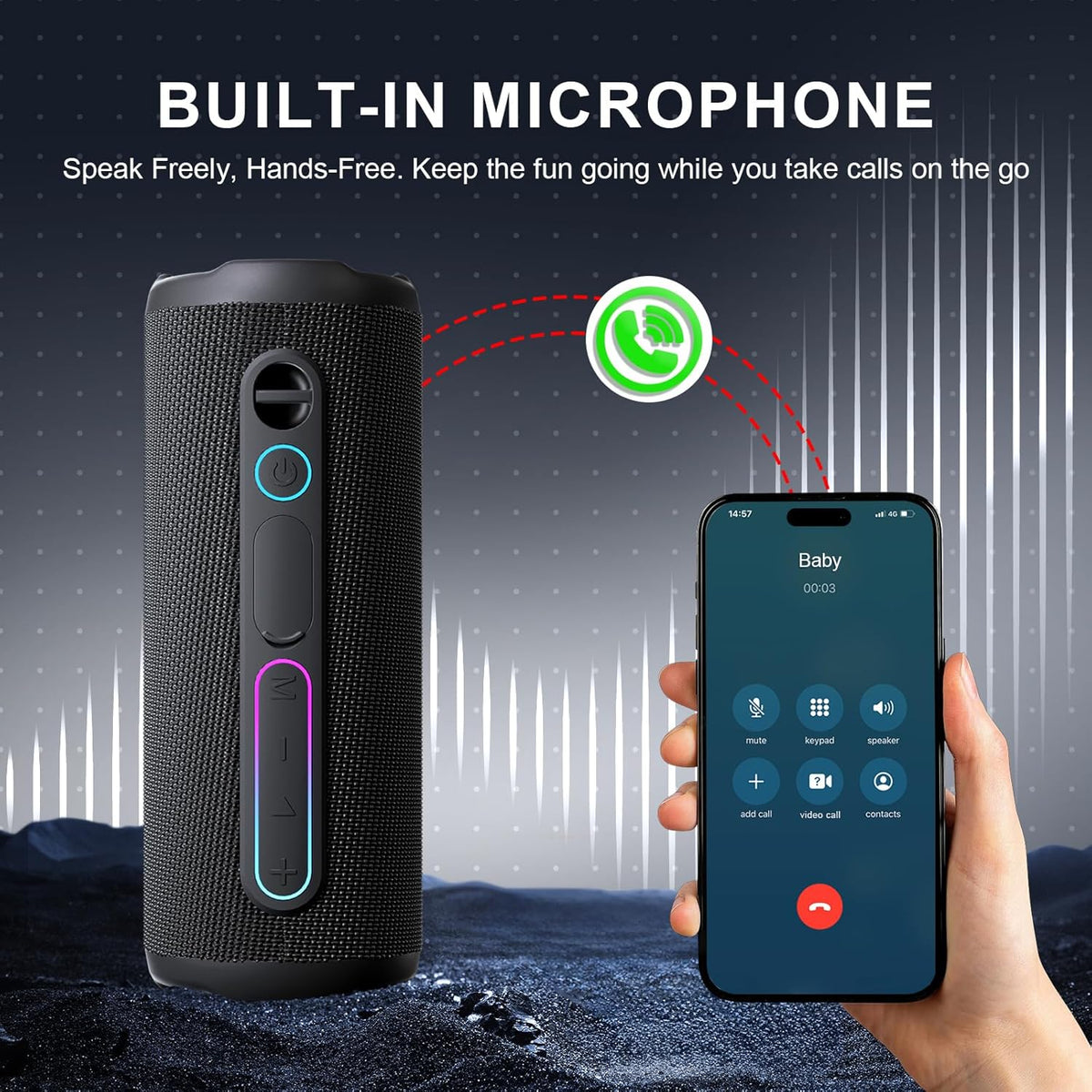 YOLOEMO - Altavoz Bluetooth portátil de 40 W, graves profundos mejo...