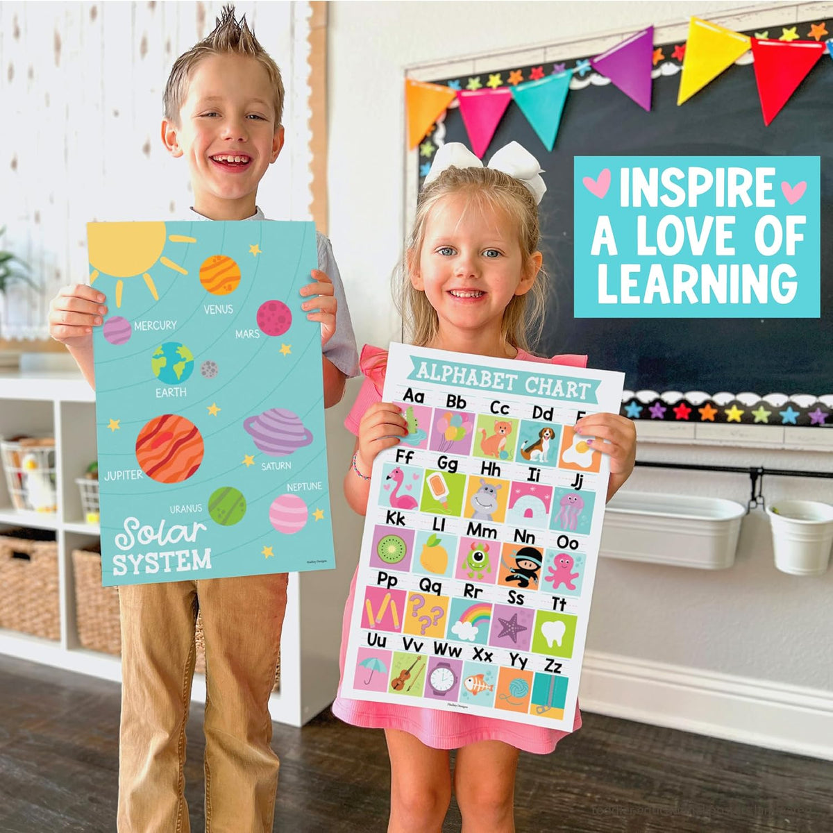 Hadley Designs Learning Posters para Toddlers 1-3 Preschool Classroom Decor