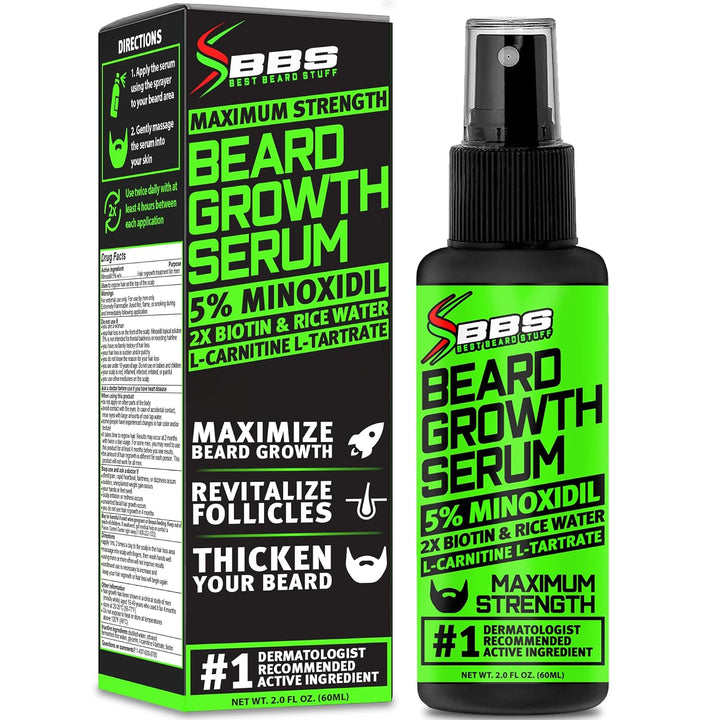 Minoxidil para el crecimiento de la barba: suero al 5% con 2 veces...