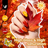VANREESA Juego de 24 esmaltes de uñas de gel de otoño con capa base...