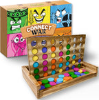 Connect War - Juego de mesa 4 en fila para 2 a 6 jugadores, juegos de madera hechos a mano para juegos familiares y grupales, juego de madera cuatro en una fila