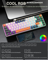CORBOBO Teclado 60%, teclado para juegos retroiluminado RGB con cab...