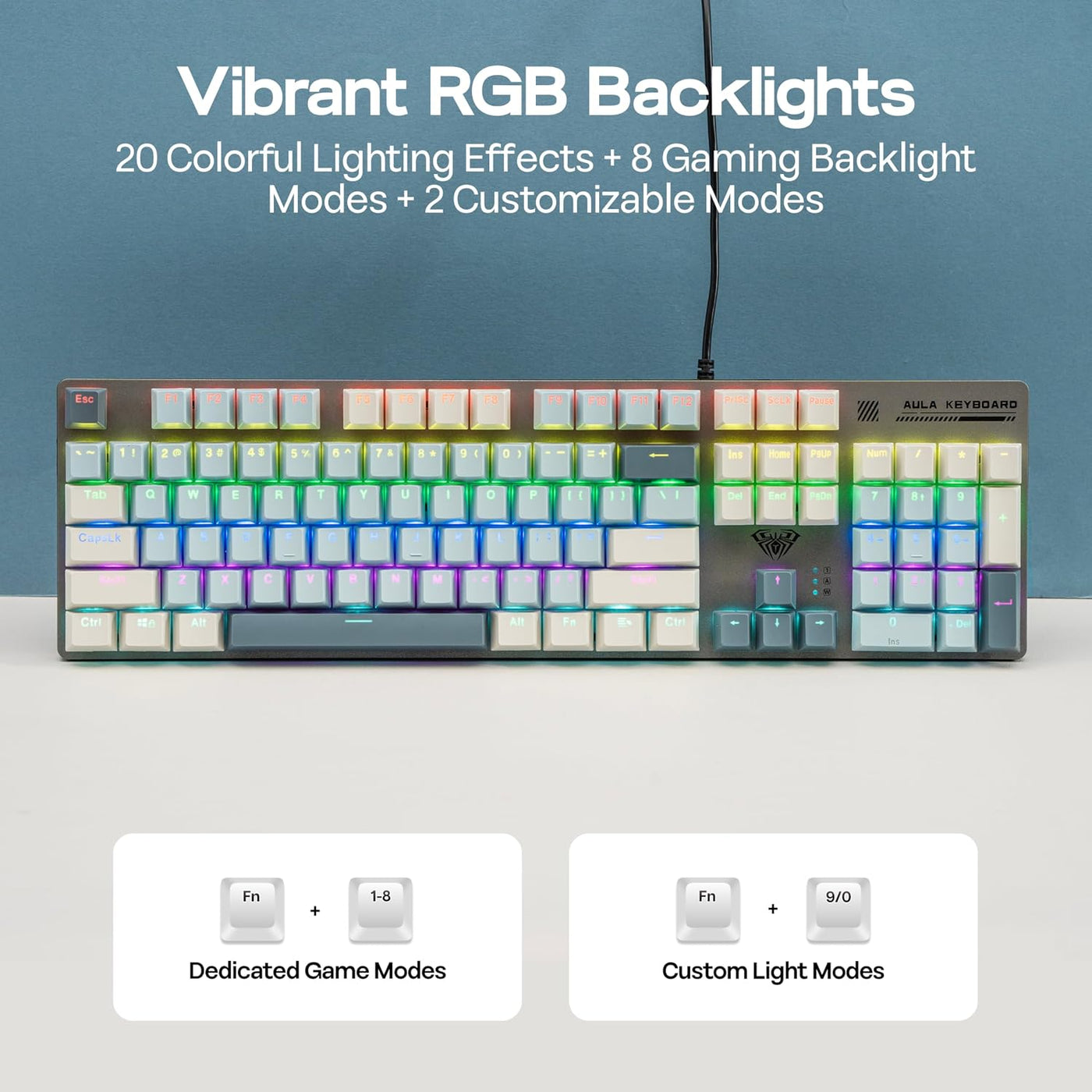 MechLands Aula S500 Teclado para juegos con cable, teclado mecánico...