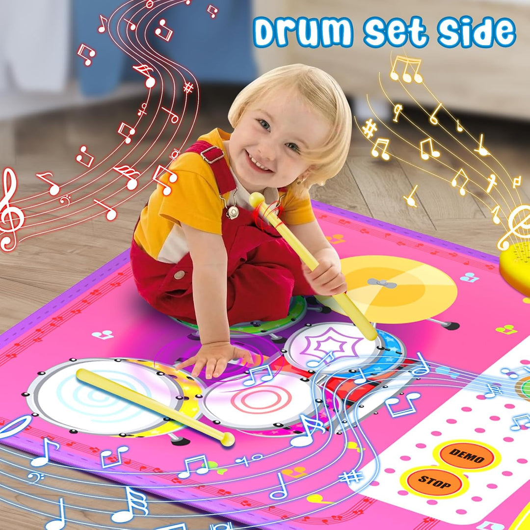 Juguetes de Alfombra Musical 2 en 1 para niños de 1, 2, 3, 4, 5 año...