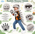 Disfraz de esqueleto de dinosaurio con guantes, disfraz de