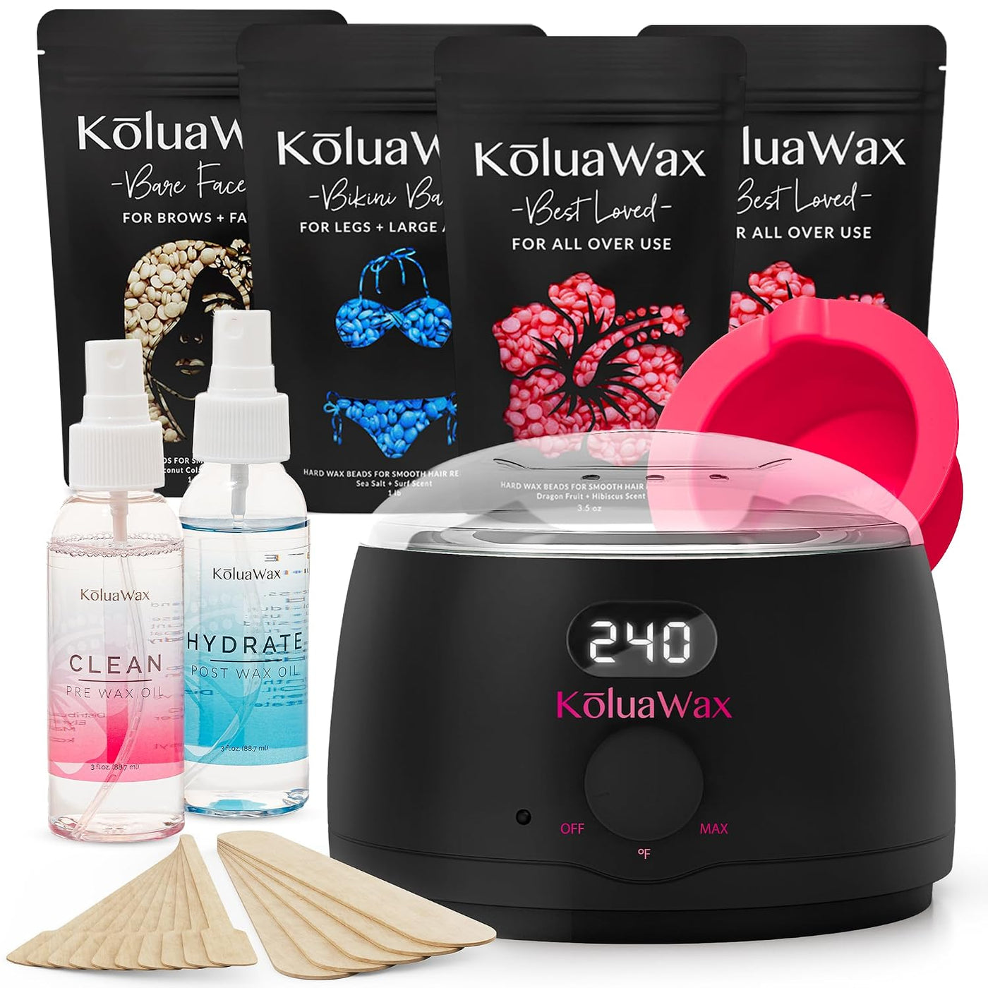 KoluaWax Kit de Cera Premium para Mujeres - Apto para Principiantes...