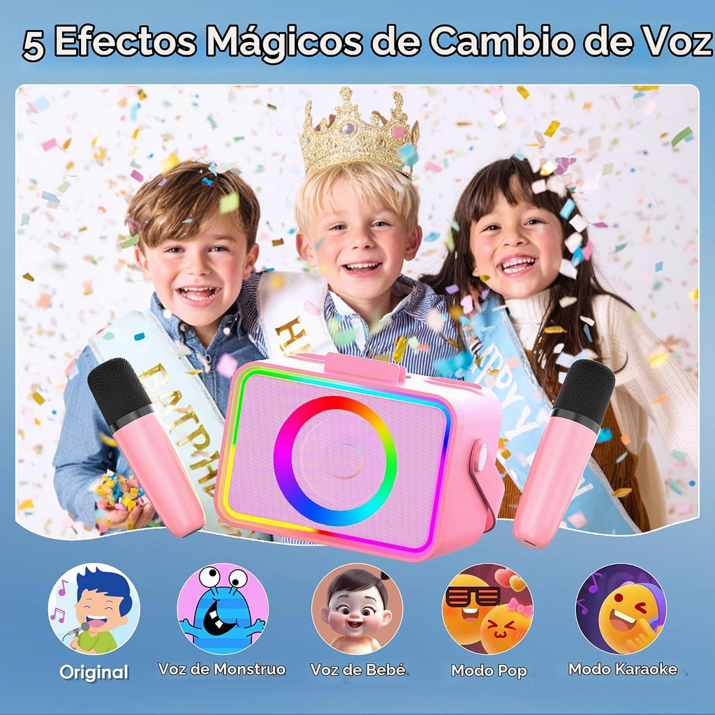 Karaoke Machine para Kids Adults,Bluetooth Speaker 2 Wireless Microphones