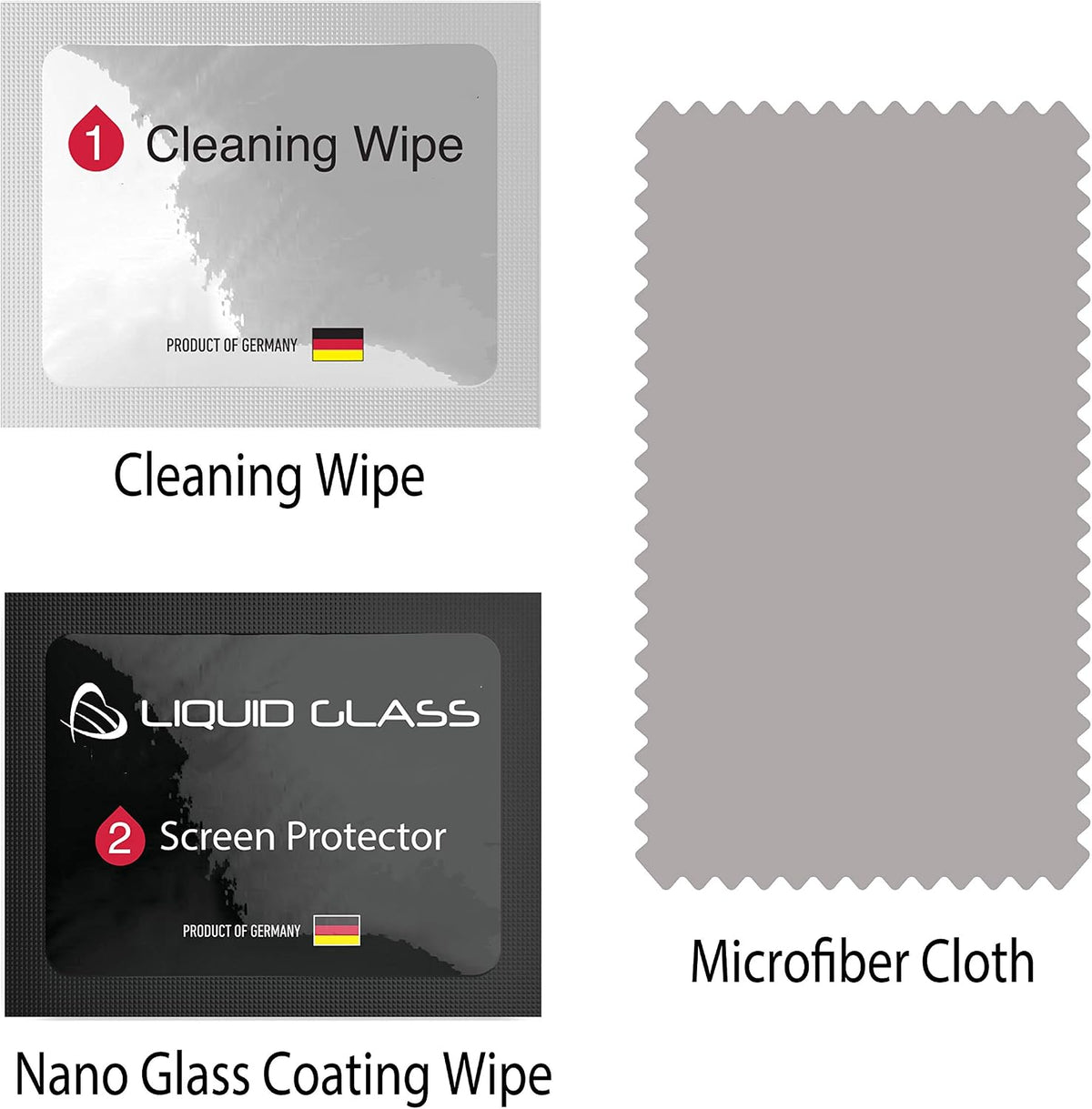Paquete de 2 protectores de pantalla de vidrio líquido con protección de pantalla de $250 (cada uno) para todos los teléfonos inteligentes, tabletas y relojes, ajuste universal