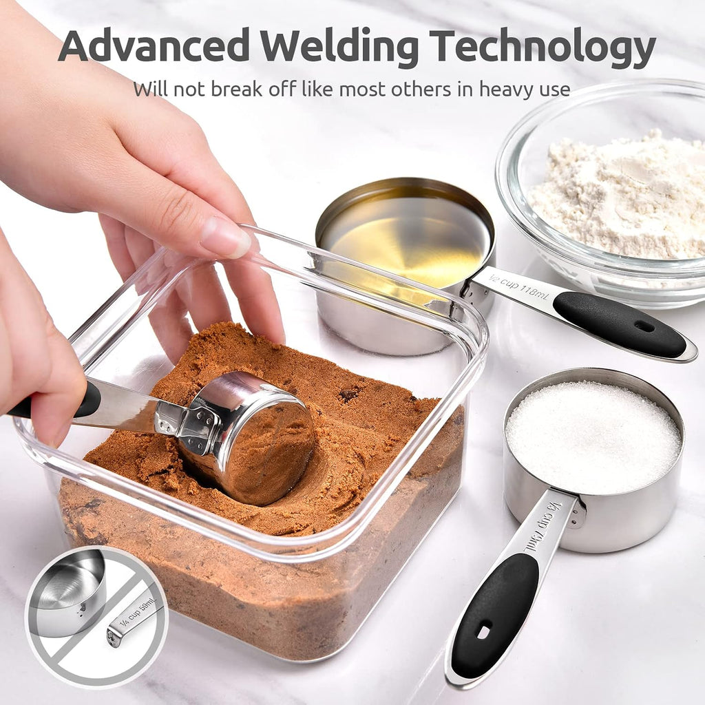 U-Taste Juego de cucharas de tazas medidoras, acero inoxidable 18/8, 12