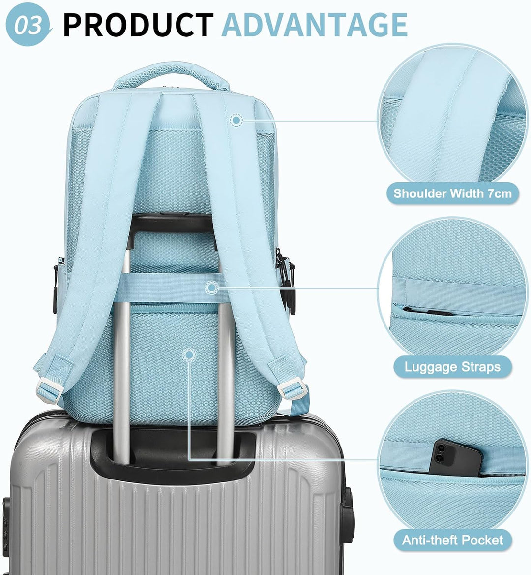SUIKIHUM Mochila impermeable para portátil para hombres y mujeres,...