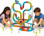 Juego de tren eléctrico de 139 piezas, pista de carreras flexible