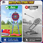 TIGTECGAME Arco y flecha para niños con objetivo desplegable de pie, paquete de 2 juguetes de tiro con luz LED con 20 flechas de ventosa, juegos deportivos para interiores y exteriores y regalos de