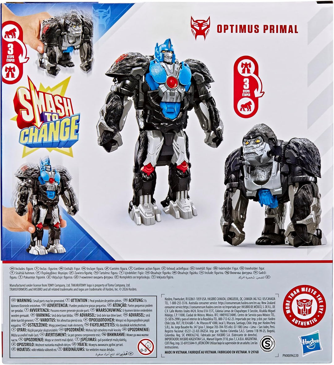 Transformers Smash Changers Optimus Primal Figura de acción, cambia...