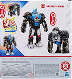 Transformers Smash Changers Optimus Primal Figura de acción, Paquete de 2