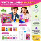 Jim & Gloria Kit de ciencia para niños, experimentos científicos para niños de 5 a 7 y 8 a 12 años, juguete educativo STEM, juego de química con experimentos de volcán, regalo de cumpleaños para niños y niñas, actividad de aprendizaje práctica