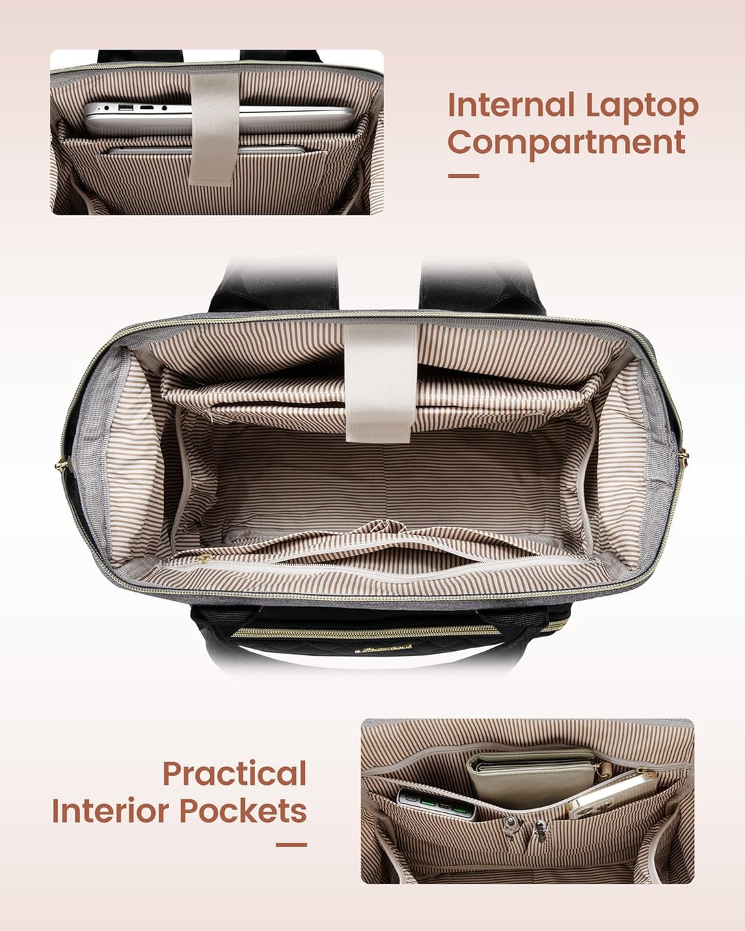 LOVEVOOK - Mochila para laptop de mujer, 15.6" impermeable, bol...
