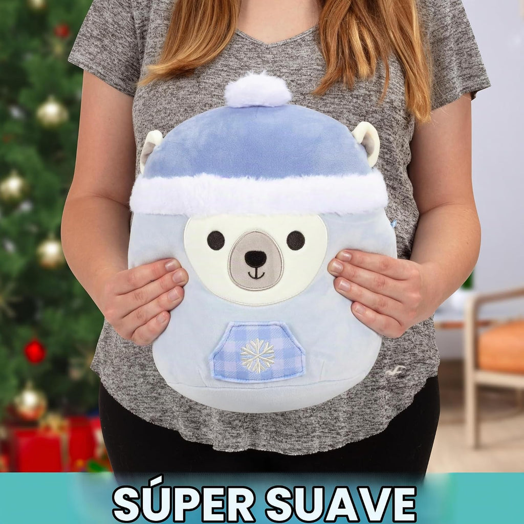 Squishmallow Brooke Polar Bear Holiday Jazwares - Peluche de 10 pulgadas