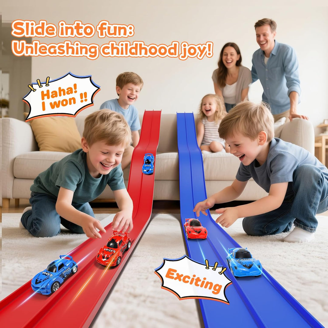 KETIEE Flex Tracks de 16 pies para niños: pista de rampa flexible c...