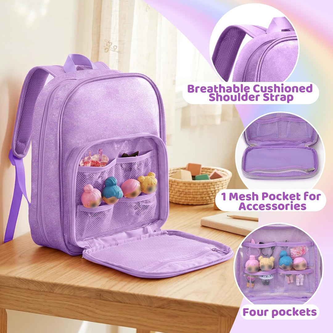 Mochila de transporte compatible con muñecas Barbie de 12 pulgadas,...