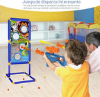 KKONES Juguete de Juego de Disparos para Niños - Pistolas de Aire de Espuma de Juguete para 2 Jugadores, 24 Balas de Espuma Popper y Objetivo de Disparo de Pie, Regalos de Cumpleaños para Niños de 3 4