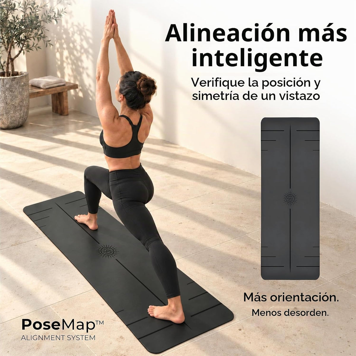 Plyopic. Alfombrilla de Yoga Ultra-Grip Pro – Rendimiento Antideslizante EXTREMO - Agarre en Seco y Agarre Húmedo - Líneas de Alineación - Cómoda y Resistente al Sudor - Para Yoga, Pilates, Ejercicio