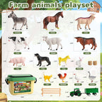 23 juguetes de animales de granja con figuras de animales para niños