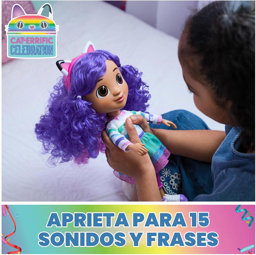 Gabby's Dollhouse Sing & Celebrate - Muñeca Gabby Girl de 13 pulgadas con