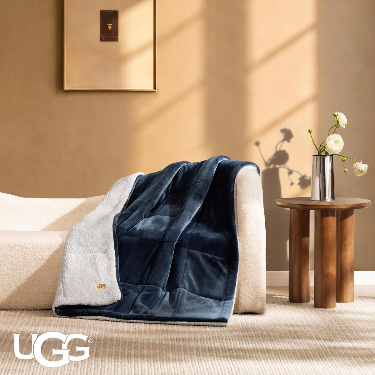 UGG Nita - Manta reversible de vellón de felpa, 50 x 70 pulgadas, color