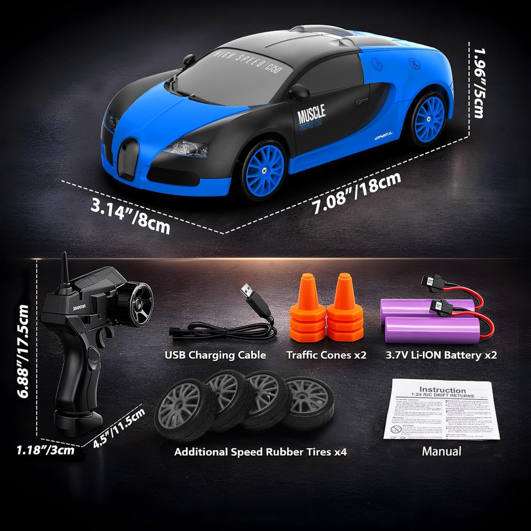Auto de control remoto RC Drift Car 2.4GHz escala 1:24 4WD 15KM\/H...