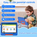 IWEGGO Tablet Android 15 para niños con estuche EVA, tablet de 10 pulgadas para niños, Azul