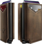 BULLIANT Billetera de cuero para hombre, tarjetero con clip para di...