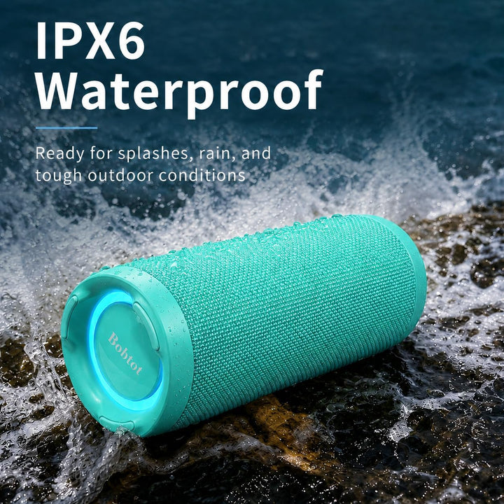 Bobtot Altavoz Bluetooth portátil, IPX6 impermeable con graves inte...