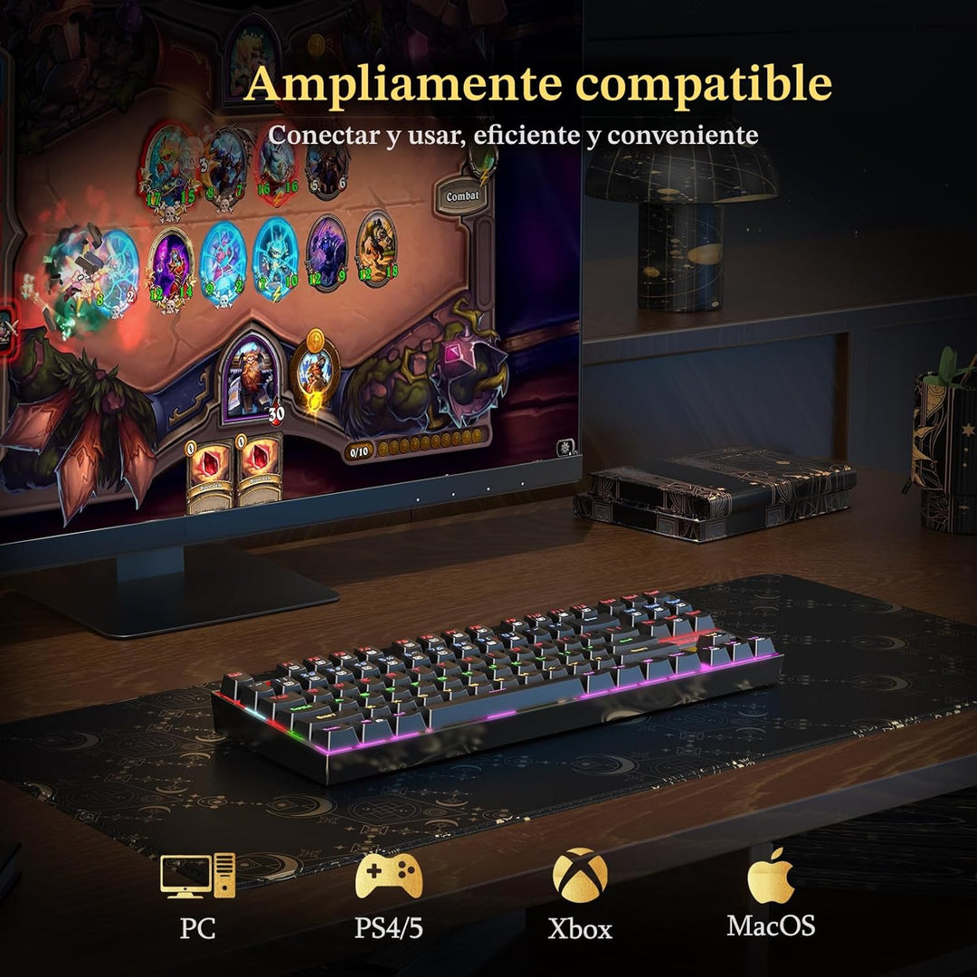 Redragon Teclado mecánico para juegos K552, compacto de 87 teclas,...