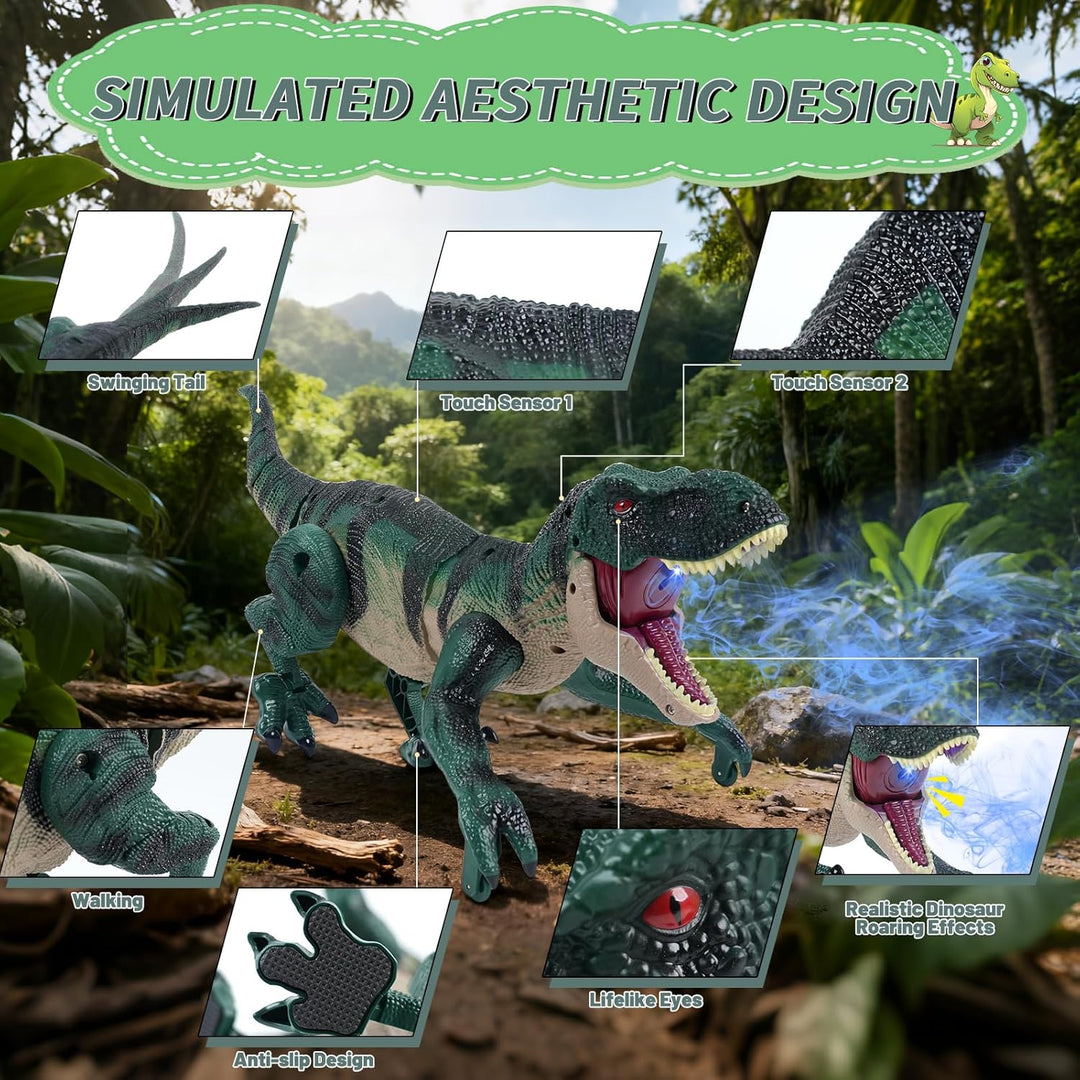 MagicKidz - Juguetes de dinosaurio de control remoto para