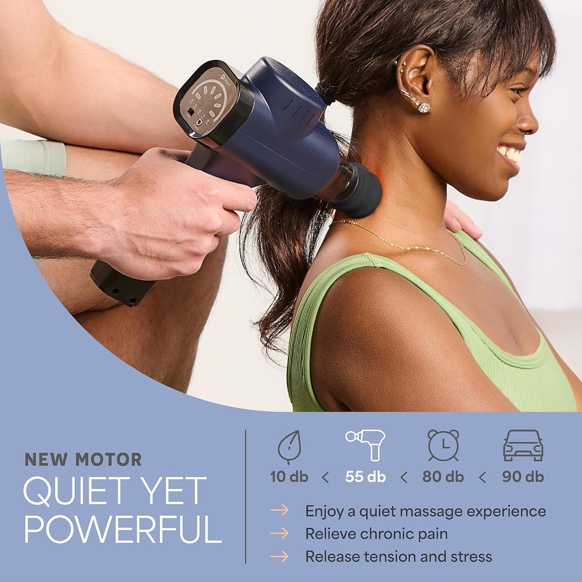 LifePro Pistola de masaje sónico, masajeador muscular de percusión