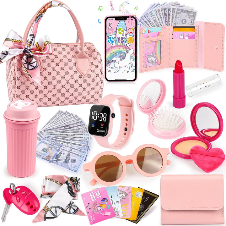Oisacirg Bolsa de juego para niñas pequeñas, 32 piezas bolso de niñ...