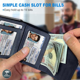 Miyozi Billetera para Hombre, con bolsillo para billetes, 2 ventana...