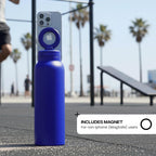 RINGO Pro Botella de agua aislada, soporte magnético para trípode para teléfono, azul, 24 onzas