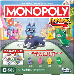 Monopoly Junior Juego de mesa 2 juegos en 1 para niños