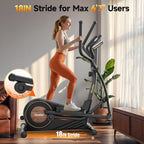 Niceday Máquina elíptica de ejercicios, máquina elíptica para el hogar, entrenador elíptico magnético con zancada de 15.5 a 19 pulgadas, 16 niveles de resistencia, capacidad de carga de 400 libras