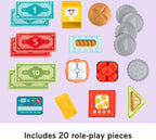 Fisher-Price Juguetes de aprendizaje para niños pequeños Laugh & Learn Contar y Comprar Caja registradora de tienda de juego con 20 piezas para juego de simulación para niños de 2+ años