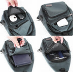 Bolso bandolera con puerto de carga USB, bolsa de hombro casual en el pecho con logotipo y tiradores de cremallera (verde)