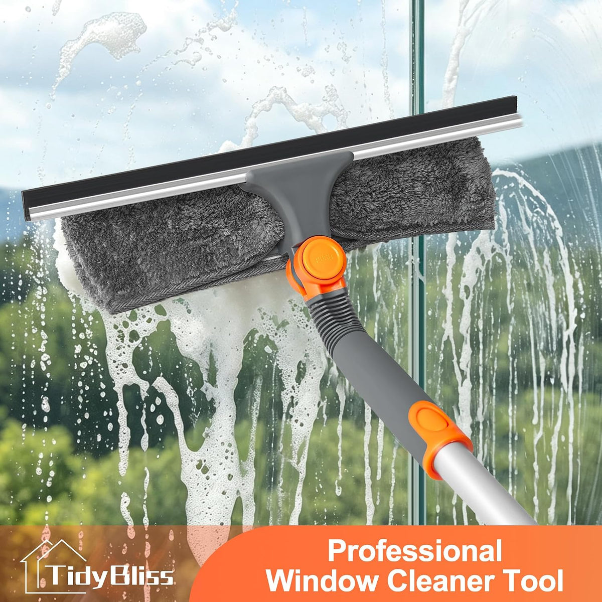 TidyBliss Herramienta limpiadora de escobilla de ventana 2 en 1 para el