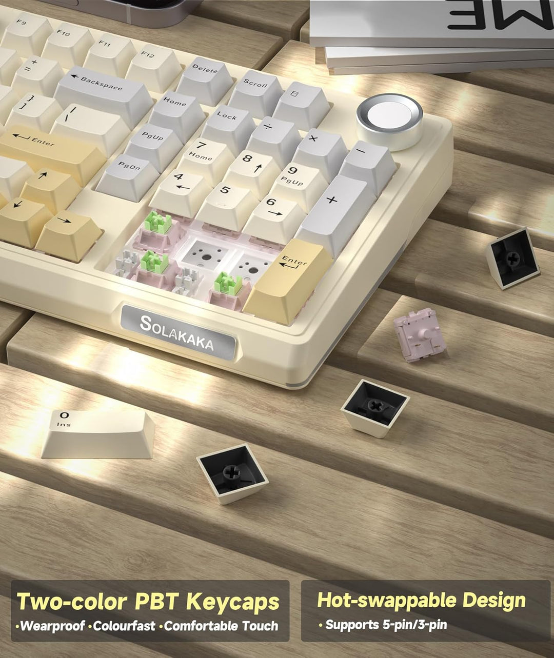 SOLAKAKA KI99 Pro - Teclado mecánico inalámbrico 96% para juegos, t...