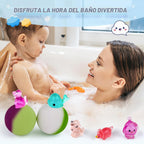 Bombas de baño para niños con juguete sorpresa en el interior, paquete de 42 bombas de baño para niños con 34 juguetes que brillan en la oscuridad y 8 juguetes de animales marinos en el interior, burbujas orgánicas para niños y niñas.