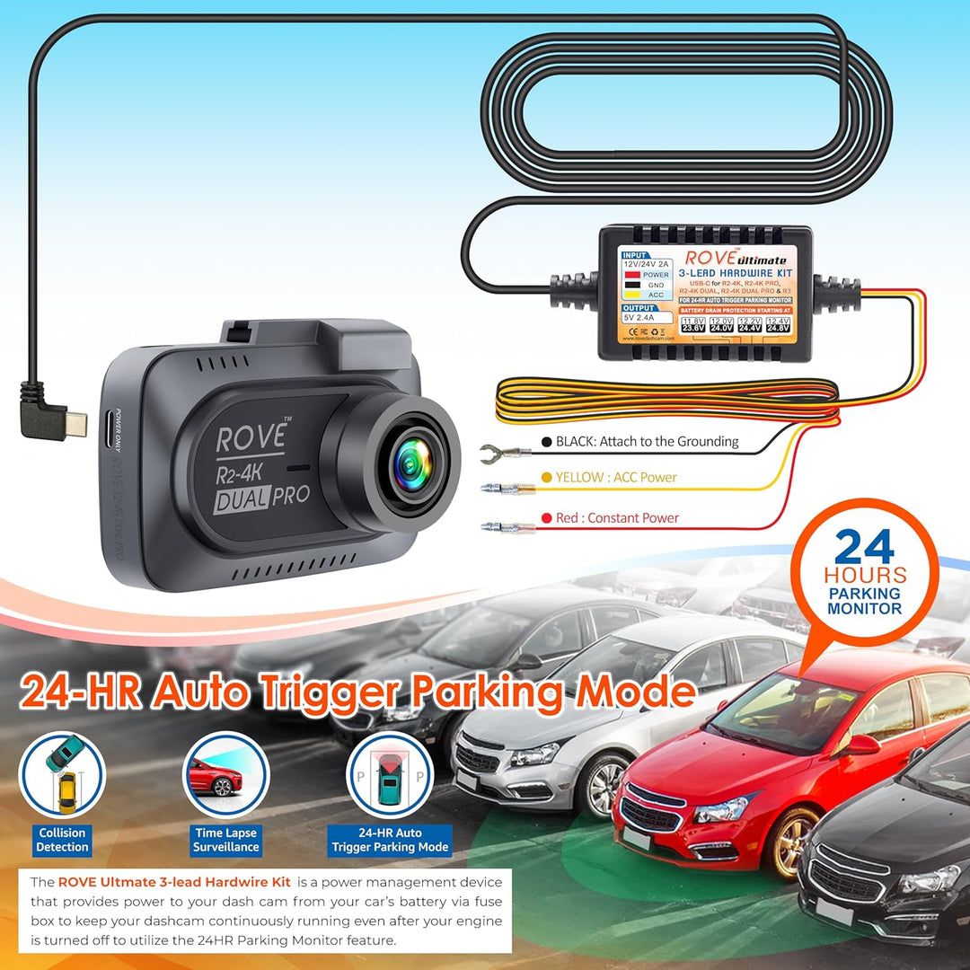 Kit de cableado para cámara de salpicadero ROVE Ultimate