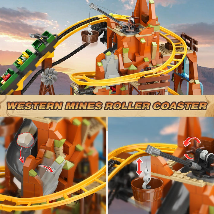 Juego de construcción de montaña rusa occidental juguete