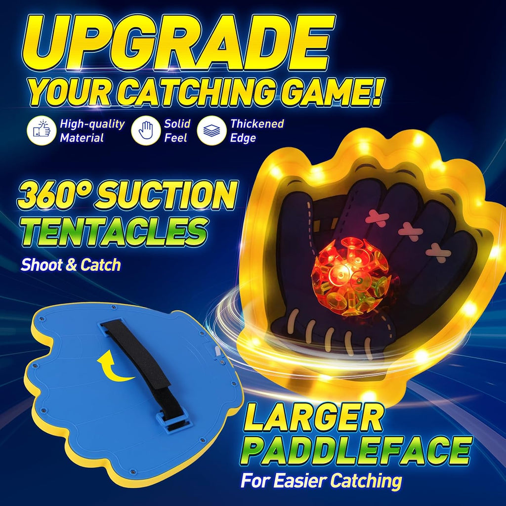 Juego de 2 bolas LED para lanzar y atrapar, juguetes iluminados