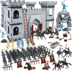 Plustopoy Figuras de Soldados de Juguete de Caballeros de Castillo Medieval Hombres del Ejército, Juguete de Construcción de Castillo DIY de Los Tiempos Medievales de la Edad Media Figuras de Acción