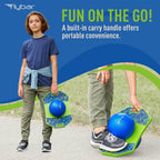Flybar Pogo - Pelota de truco para niños, tabla de rebote de equilibrio con cubierta antideslizante, bomba incluida, juguetes para interiores y exteriores para niños y niñas, forma divertida de